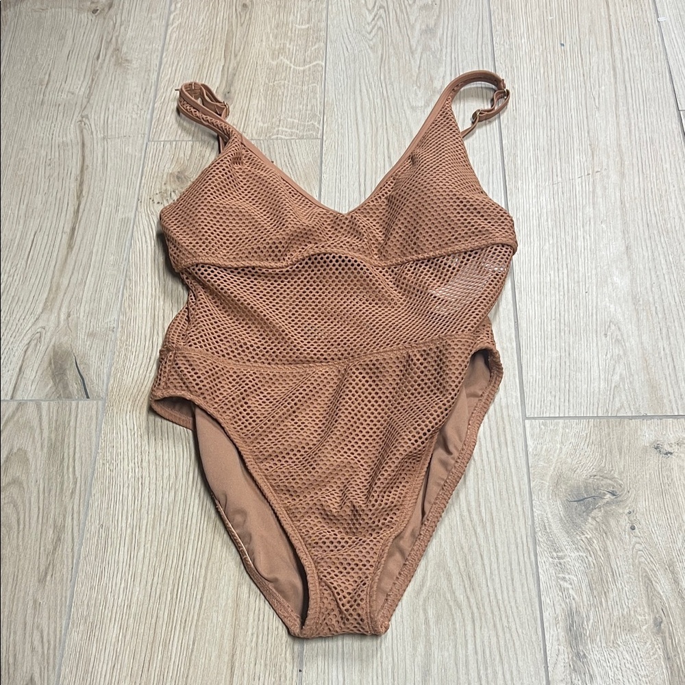 Sanctuary Terracotta Mesh One-Piece Swimsuit